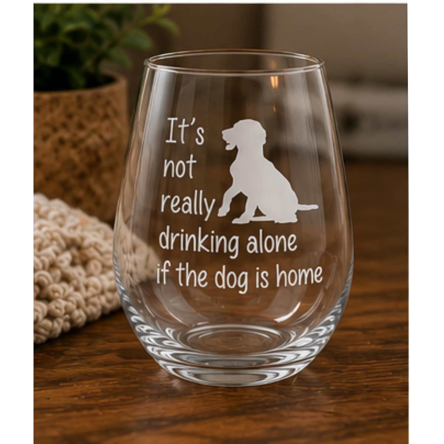 Dog Is Home Engraved Stemless Wine Glass: image 6