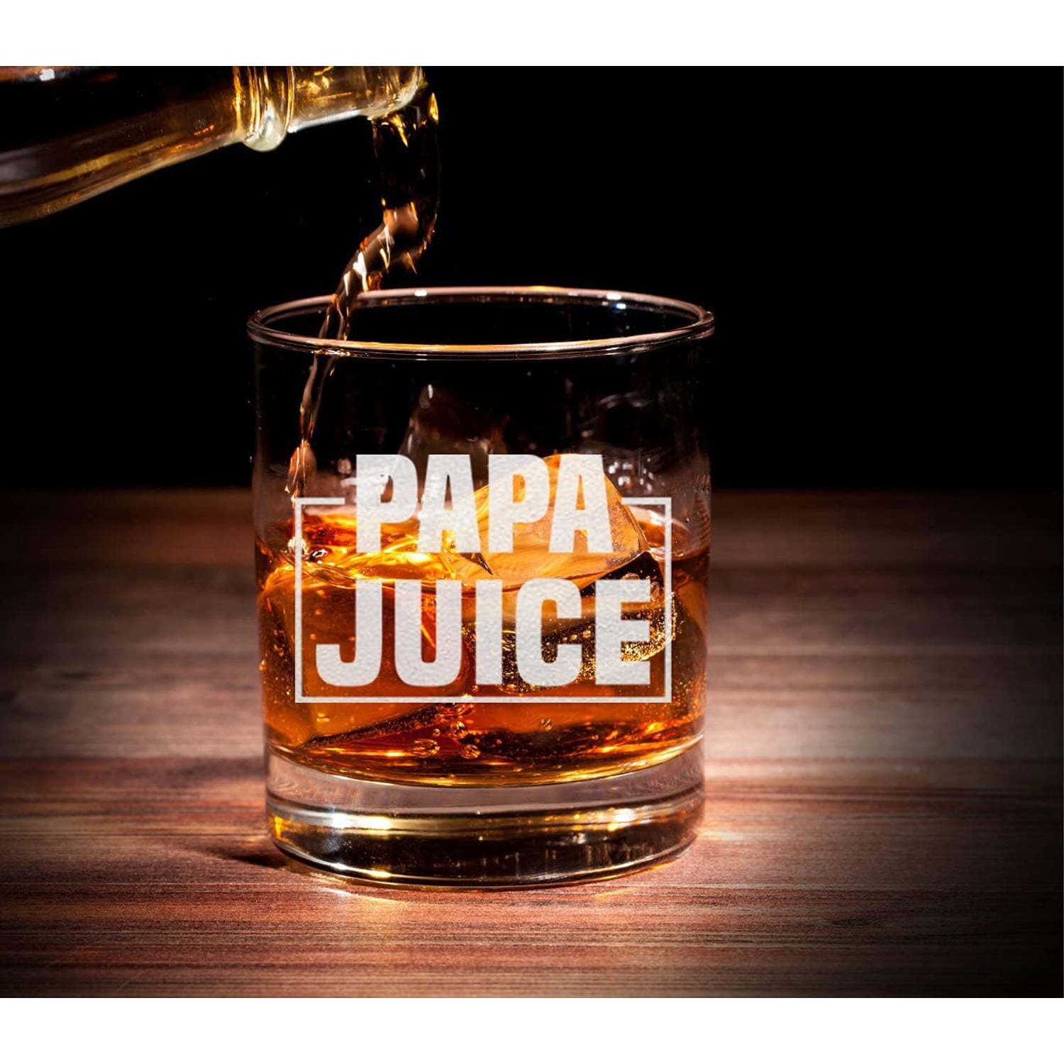 Papa Juice Engraved Whiskey Glass
