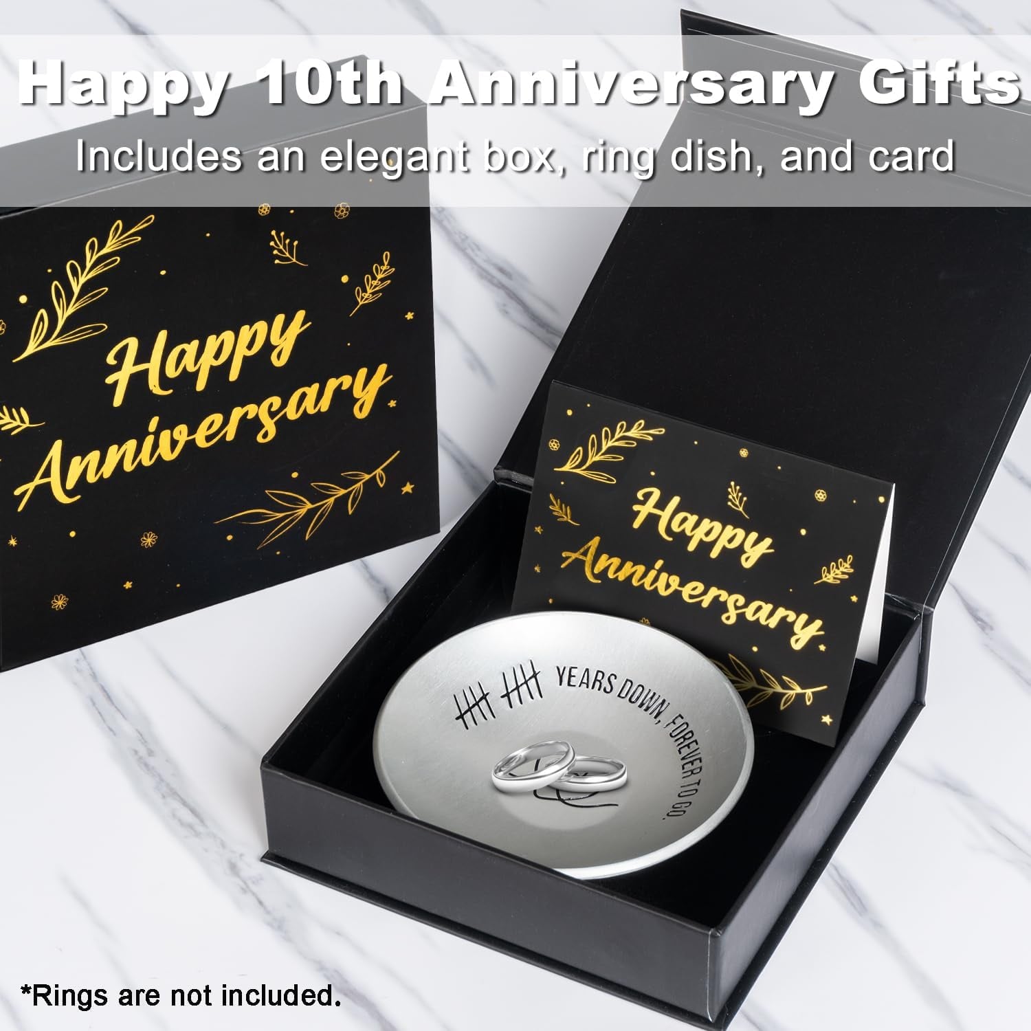 10th Anniversary Engraved Aluminum Ring Dish: image 2