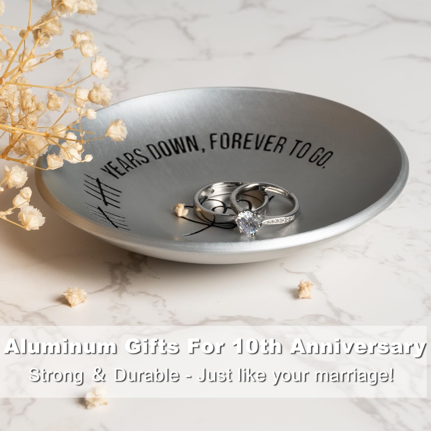 10th Anniversary Engraved Aluminum Ring Dish: image 5