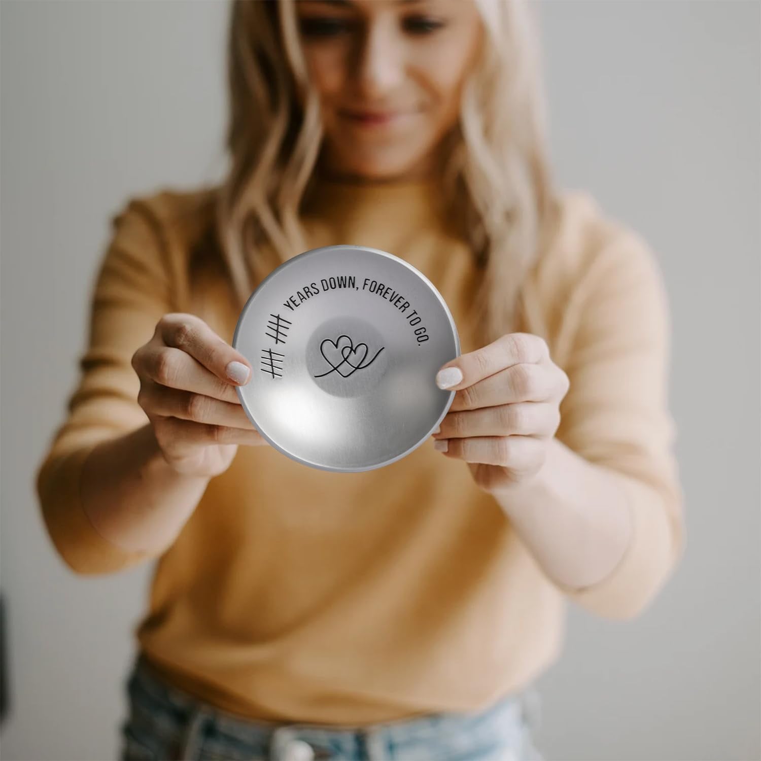 10th Anniversary Engraved Aluminum Ring Dish: image 7