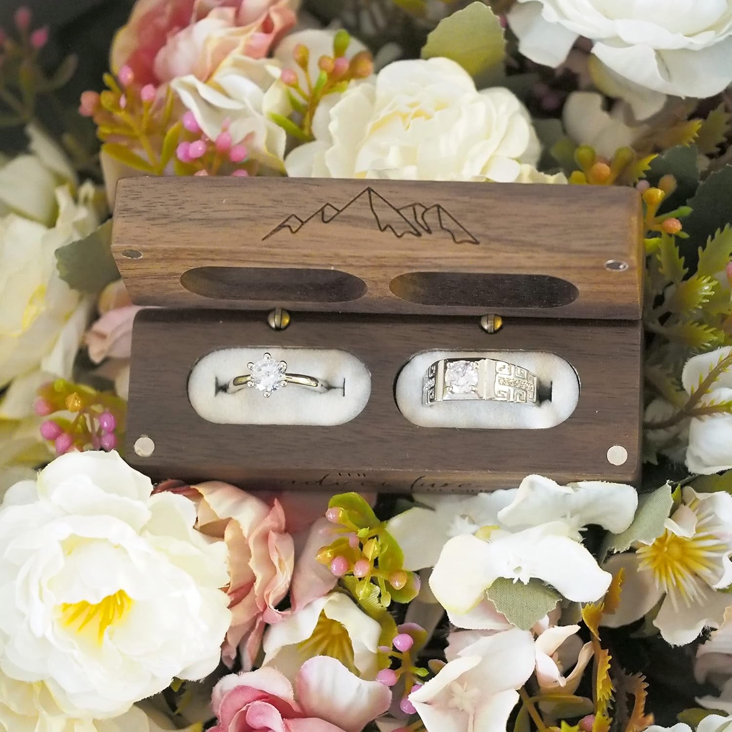 The Adventure Begins Engraved Wooden Ring Box