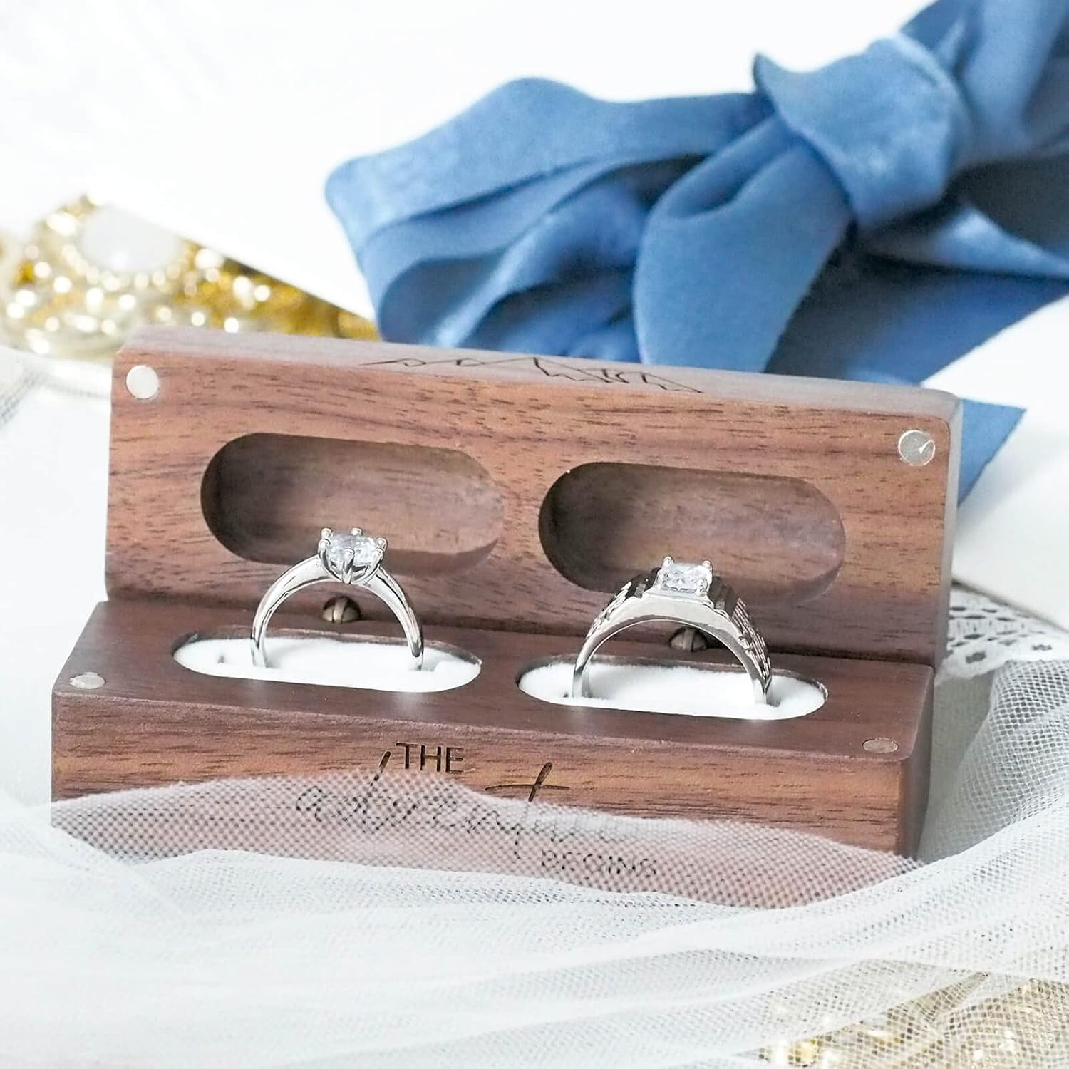 The Adventure Begins Engraved Wooden Ring Box