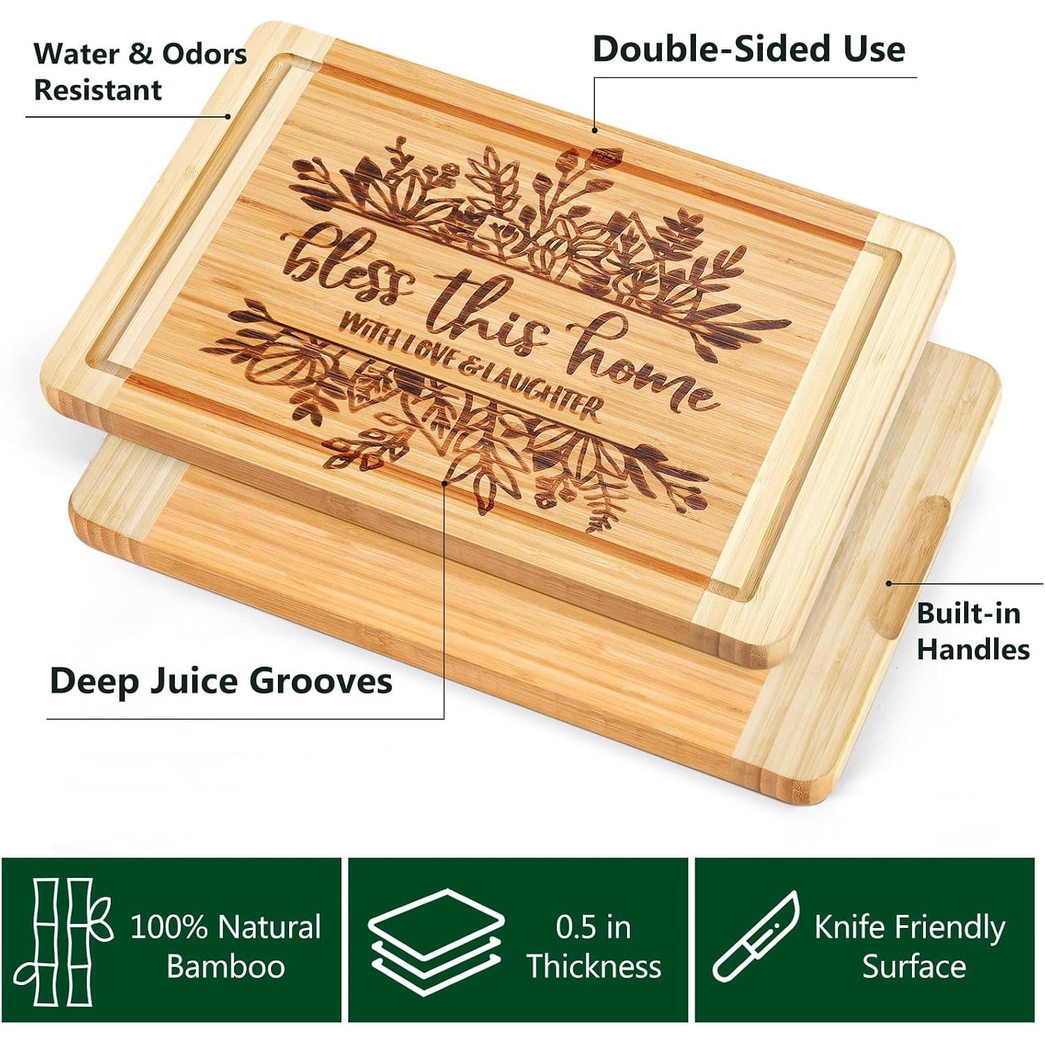 Bless This Home Engraved Bamboo Cutting Board
