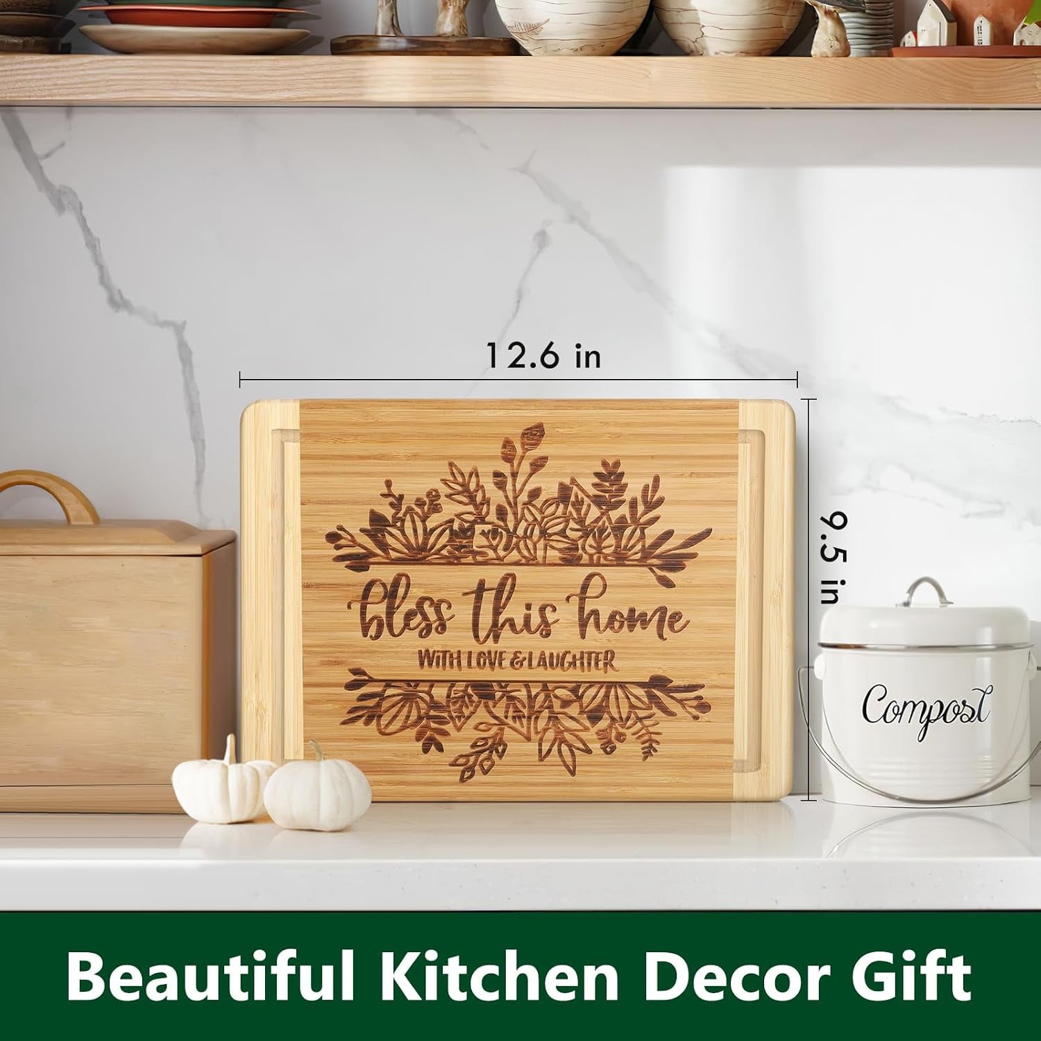 Bless This Home Engraved Bamboo Cutting Board