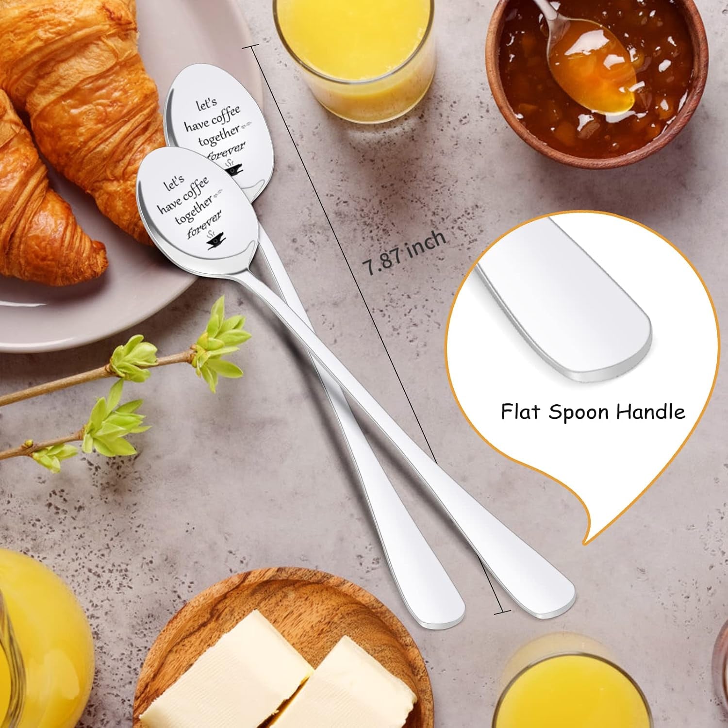Let's Have Coffee Together Engraved Spoons, Set of 2: image 3