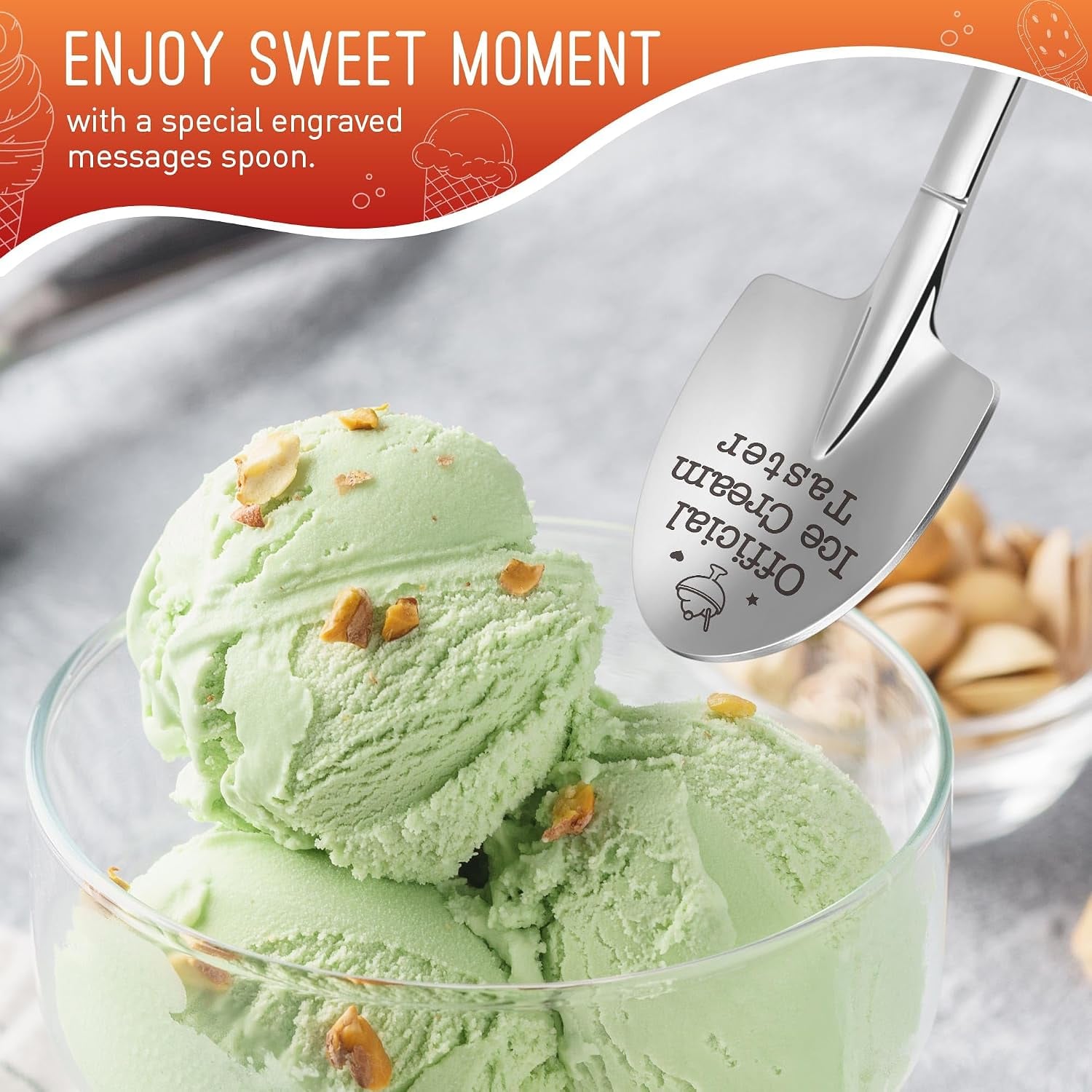 Official Ice Cream Taster Engraved Spoon