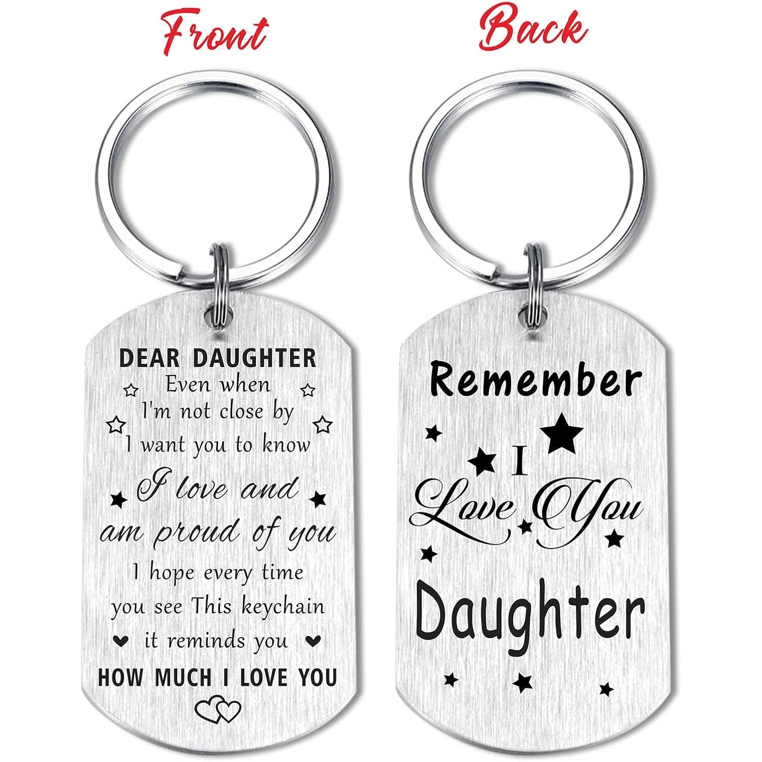 Dear Daughter Engraved Keychain