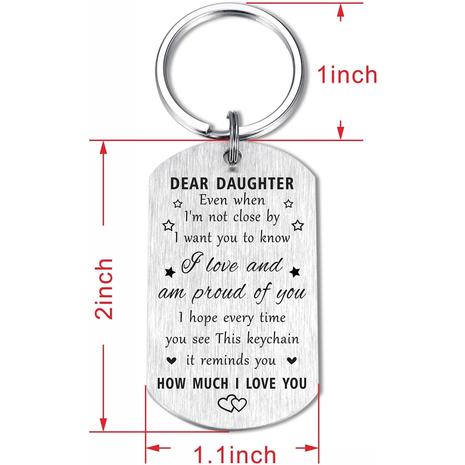 Dear Daughter Engraved Keychain