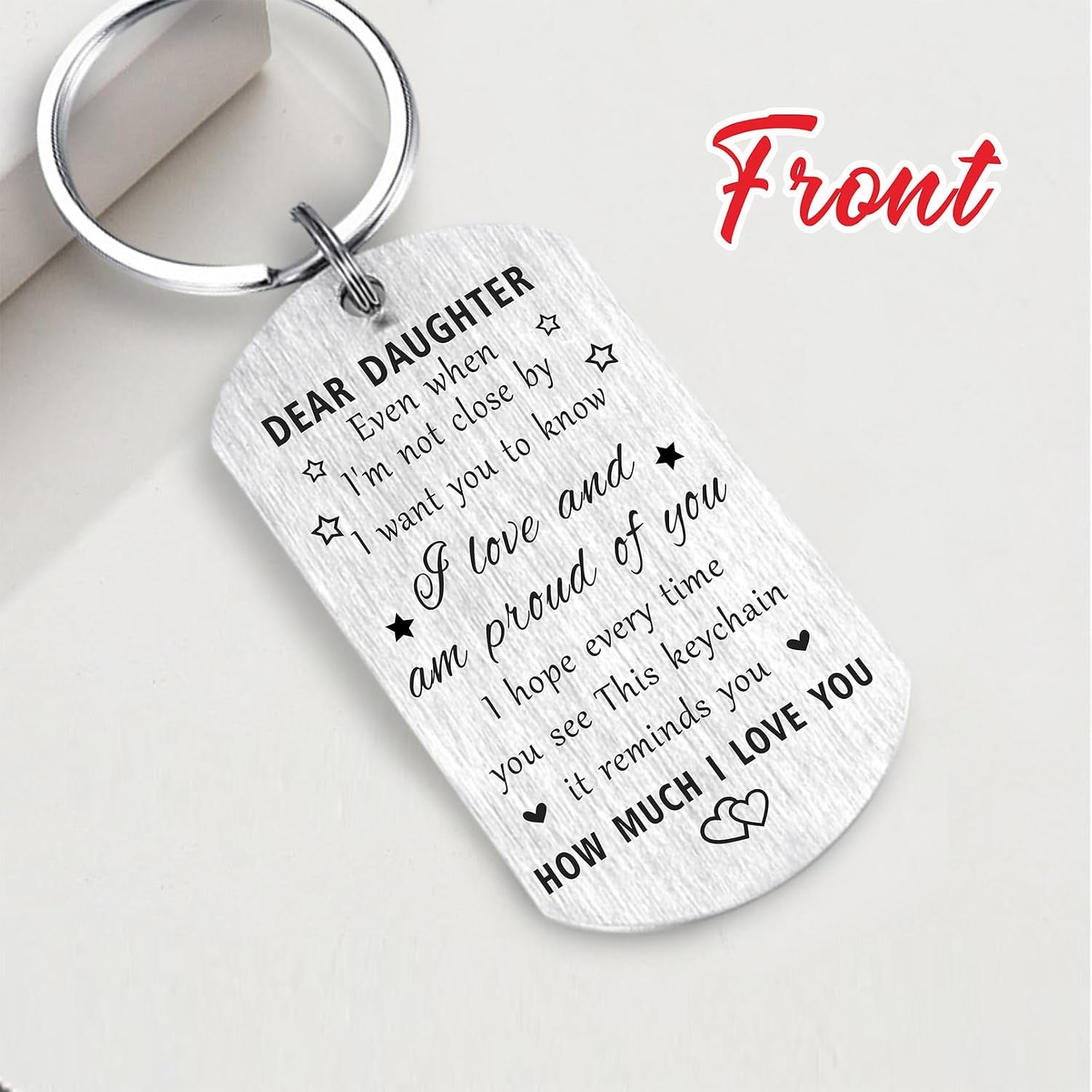 Dear Daughter Engraved Keychain