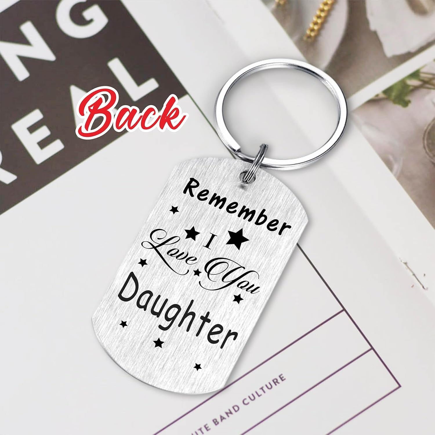 Dear Daughter Engraved Keychain