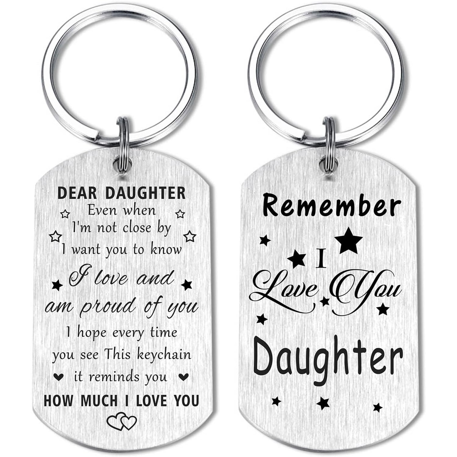 Dear Daughter Engraved Keychain