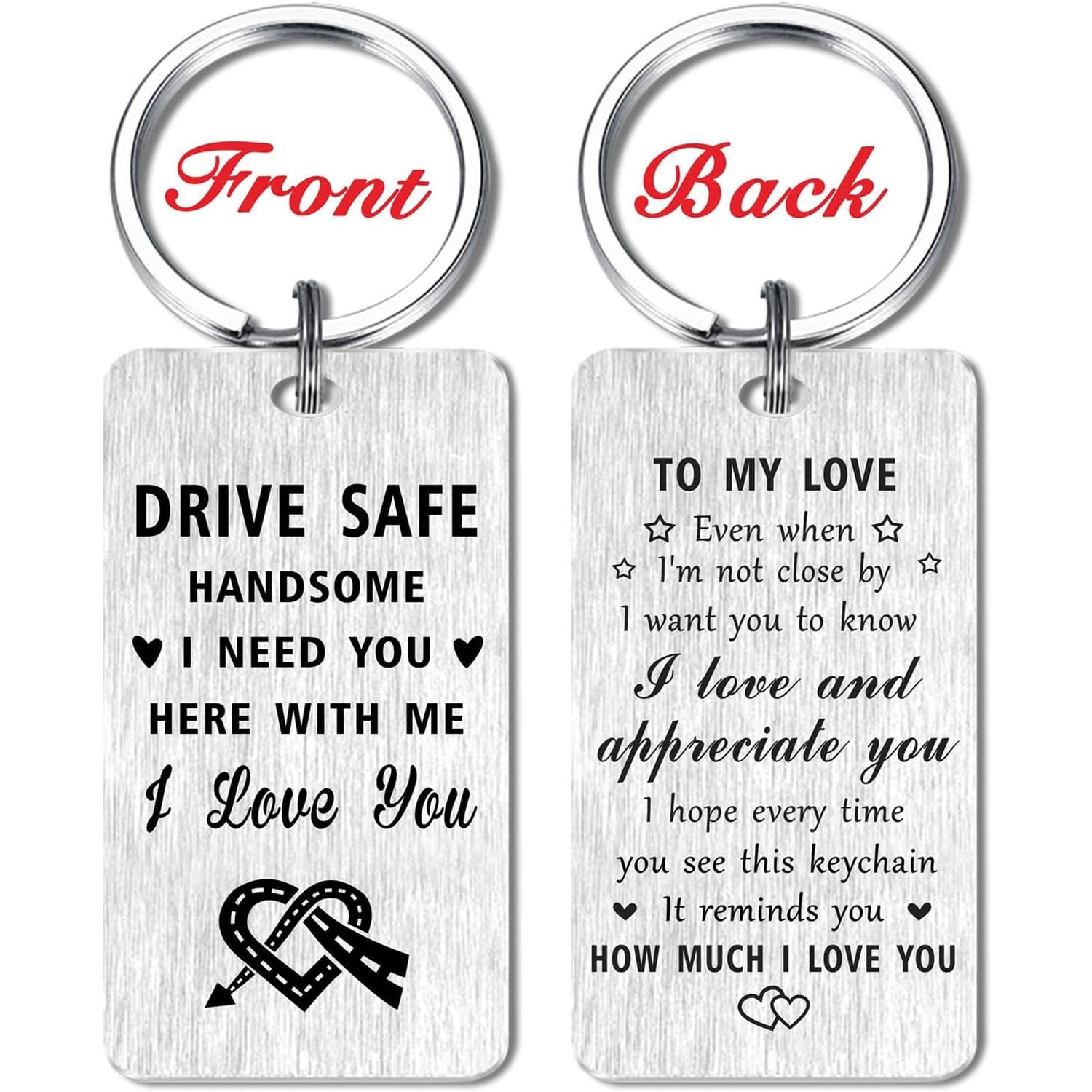 Drive Safe Handsome Engraved Keychain