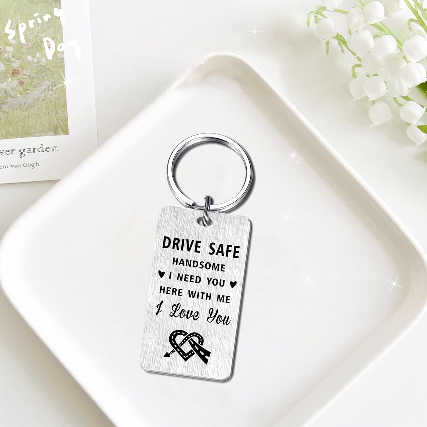 Drive Safe Handsome Engraved Keychain