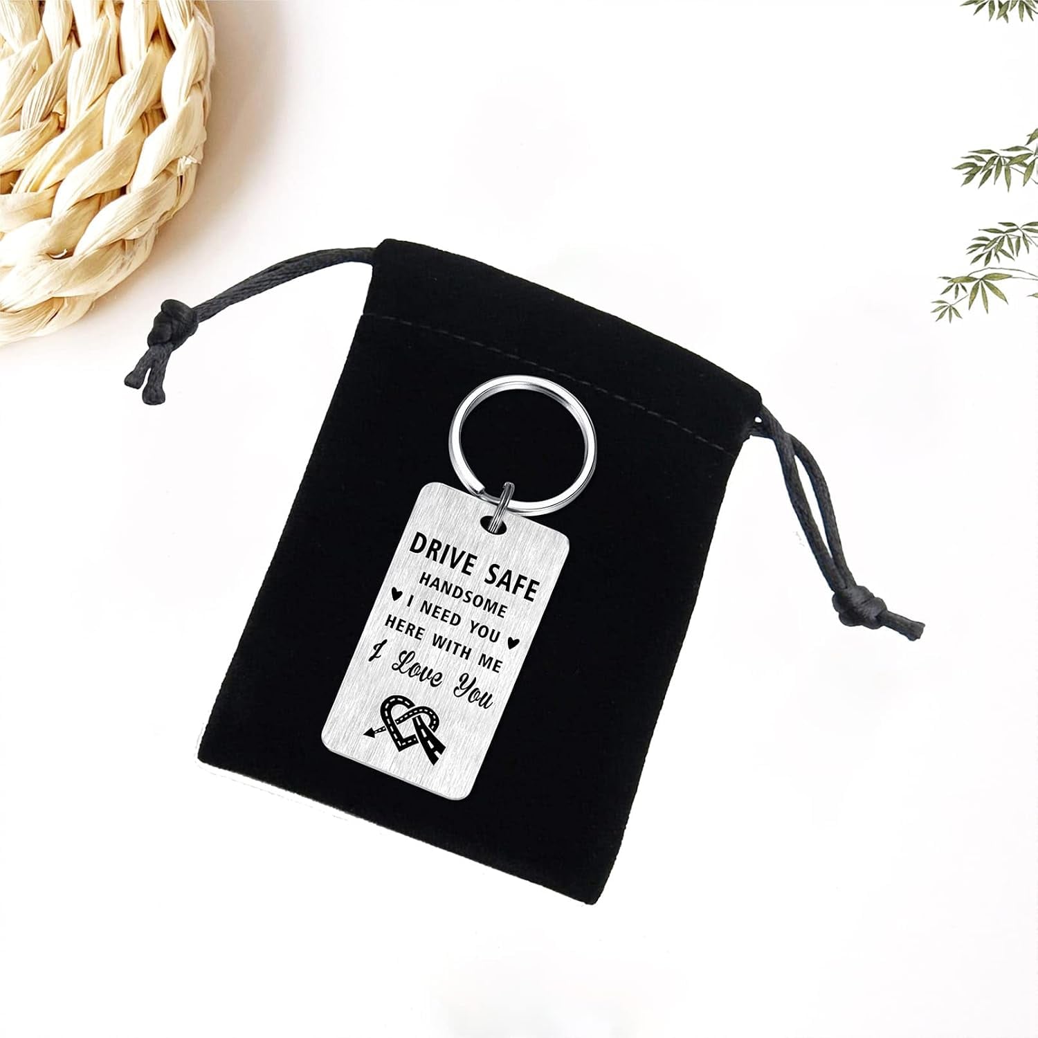 Drive Safe Handsome Engraved Keychain