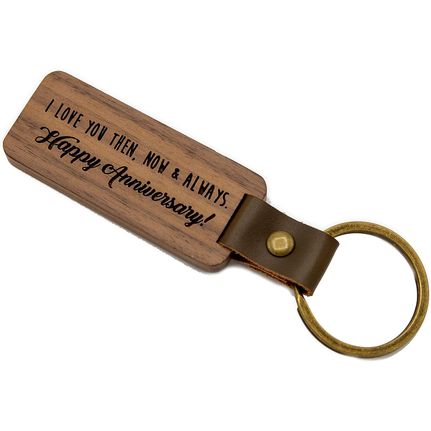 Happy Anniversary Engraved Wooden Keychain: image 6