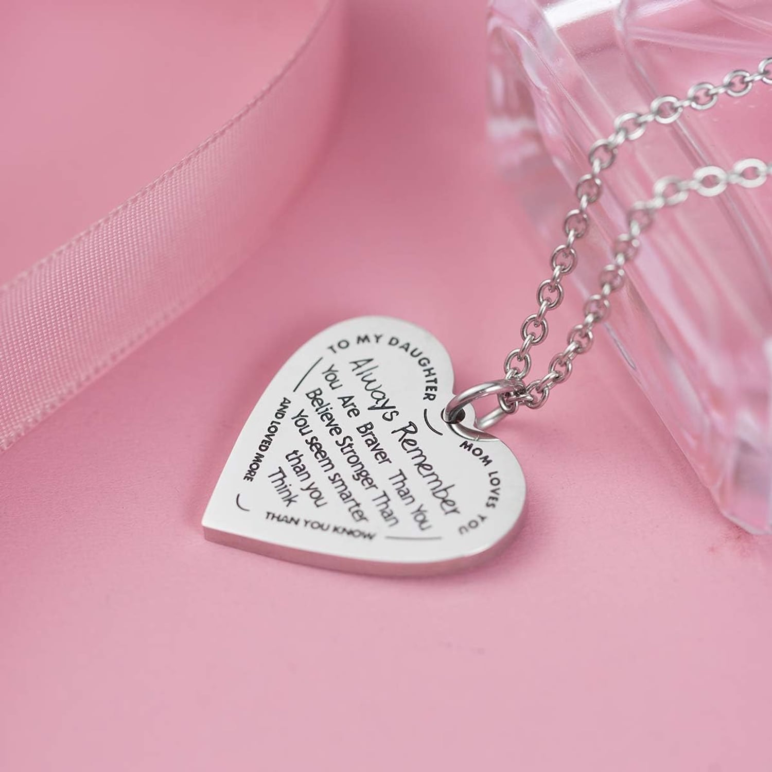 To My Daughter Engraved Heart Necklace from Mom: image 4