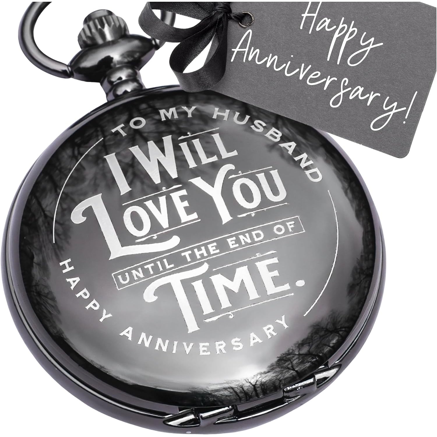 To My Husband Engraved Pocket Watch