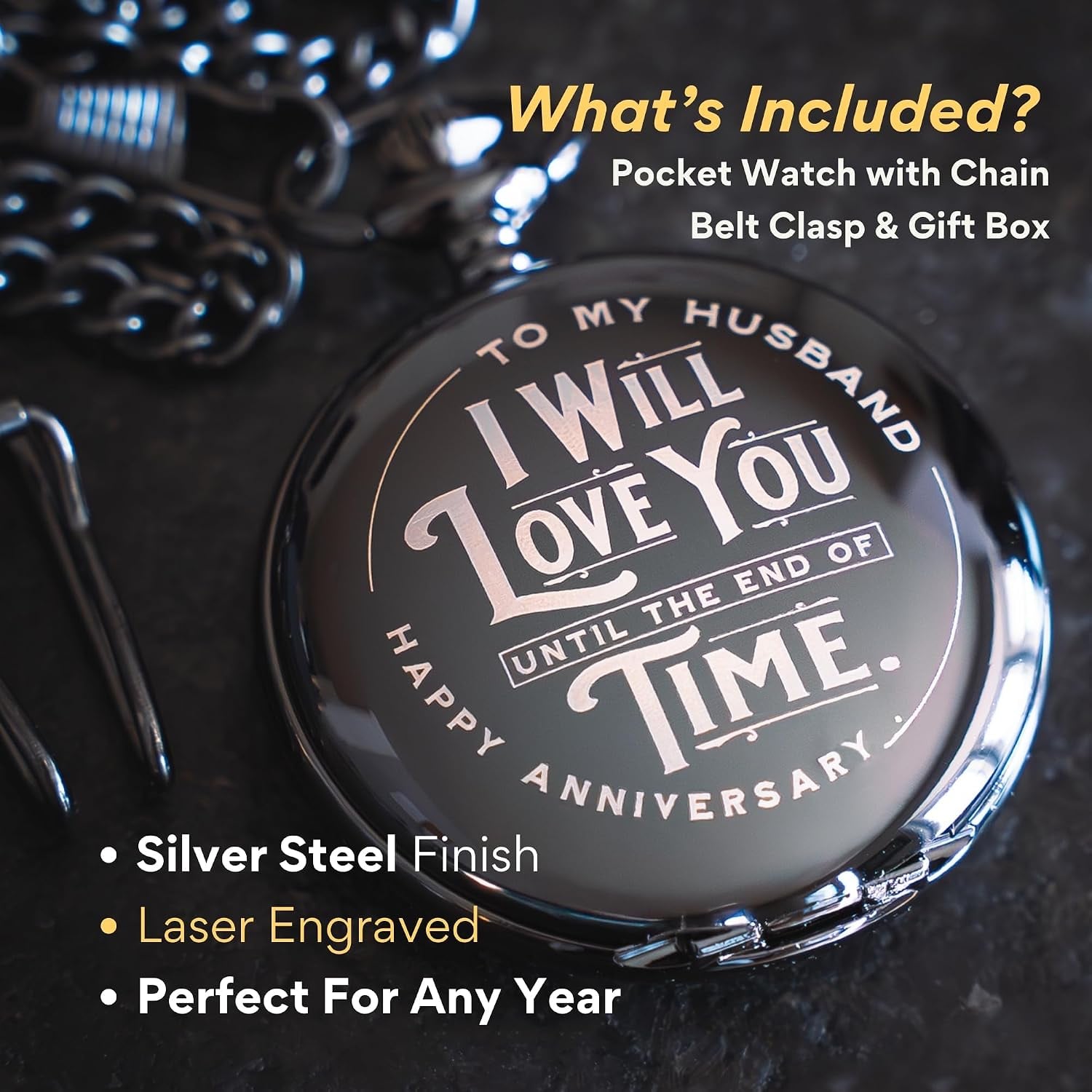 To My Husband Engraved Pocket Watch: image 3