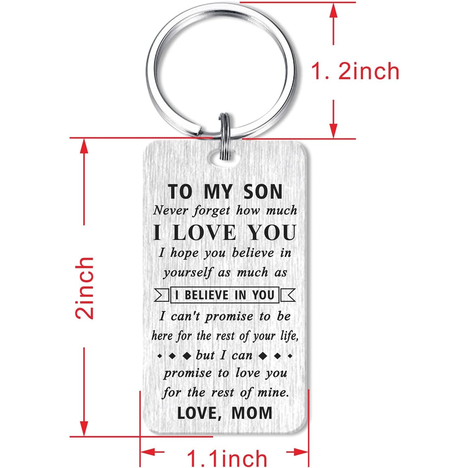 To My Son Engraved Keychain from Mom: image 2