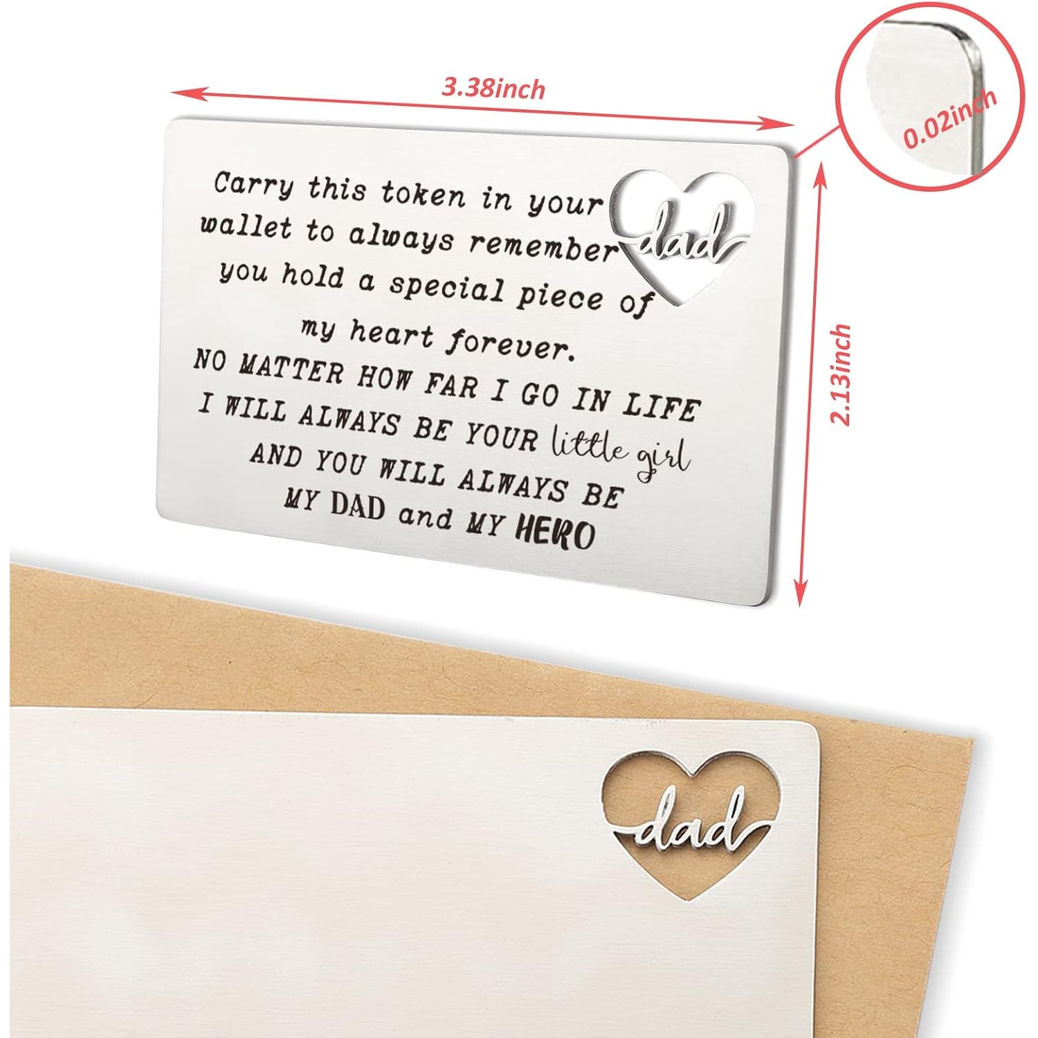 Dad Engraved Wallet Card from Daughter
