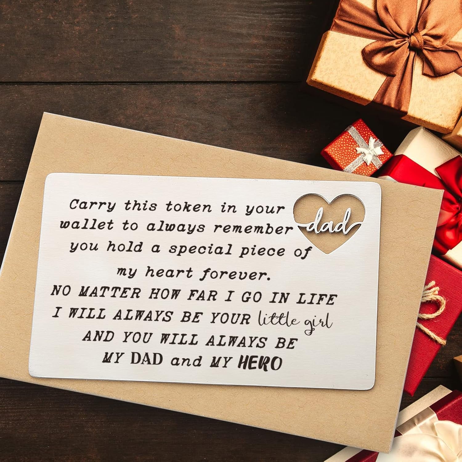 Dad Engraved Wallet Card from Daughter