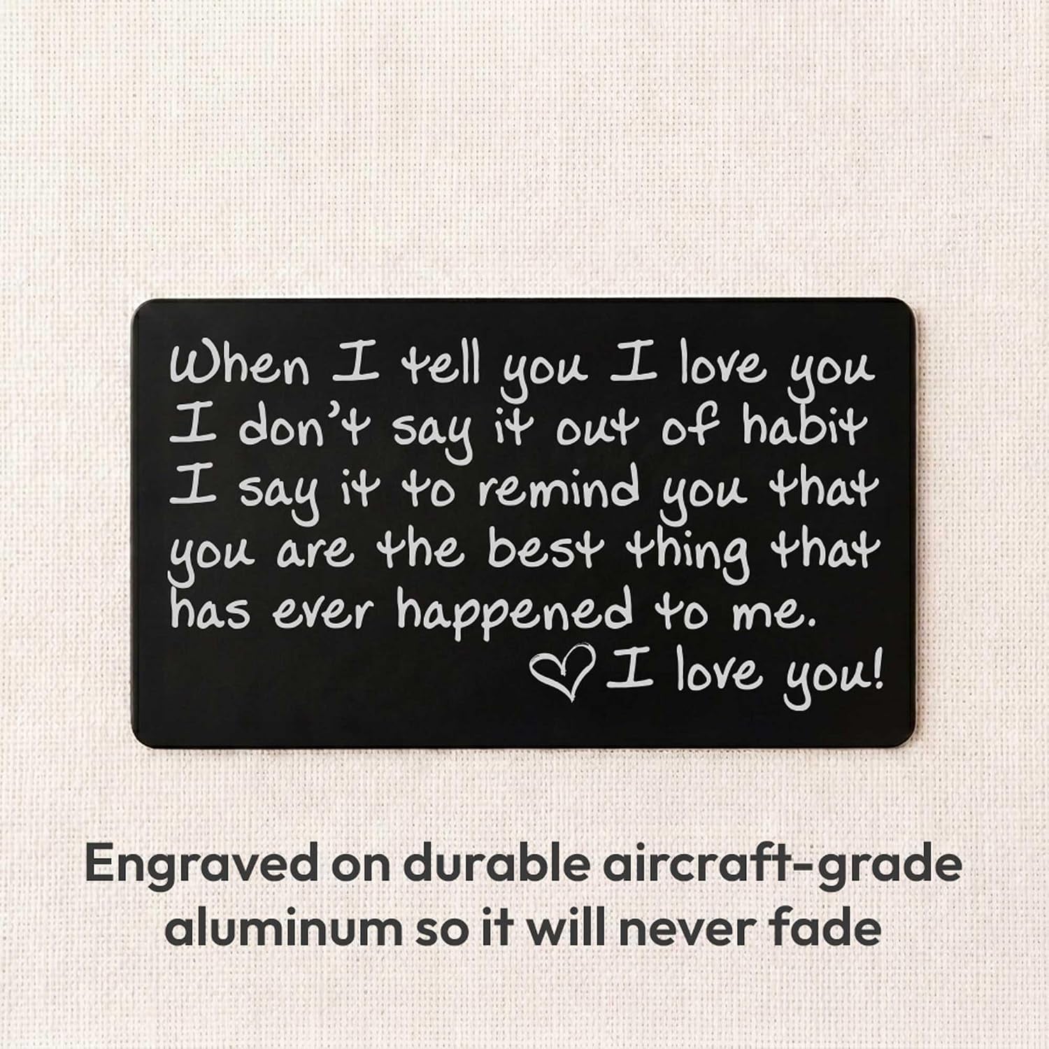 I Love You Engraved Wallet Card