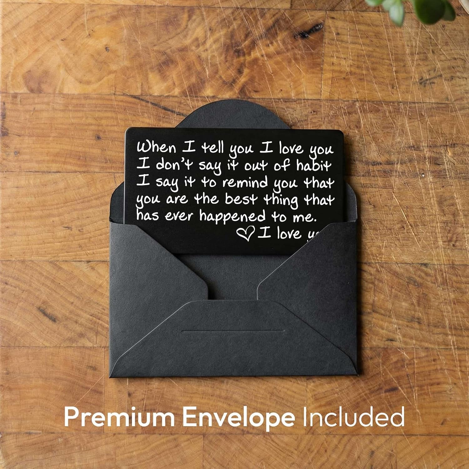 I Love You Engraved Wallet Card