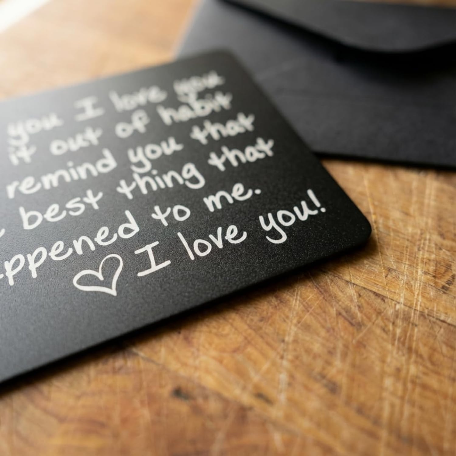 I Love You Engraved Wallet Card
