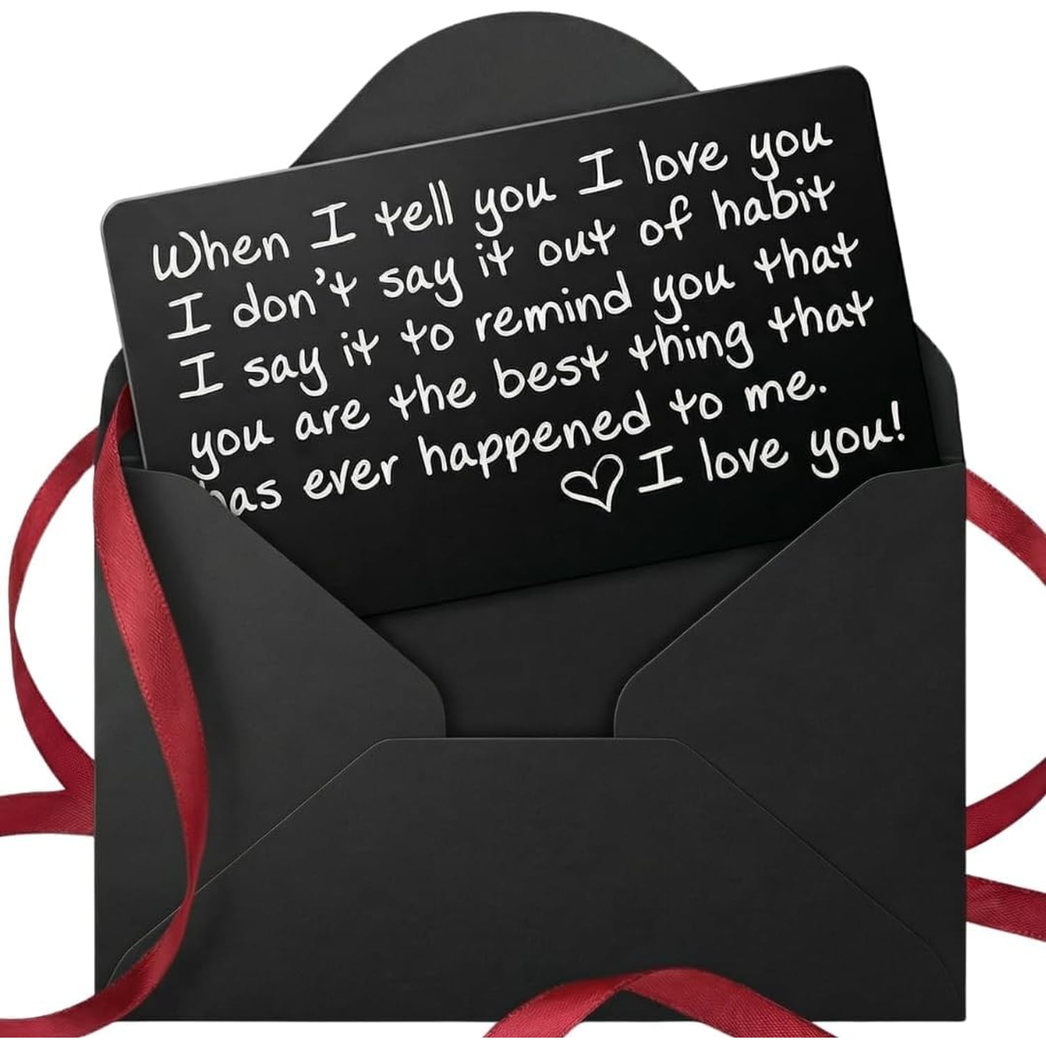 I Love You Engraved Wallet Card