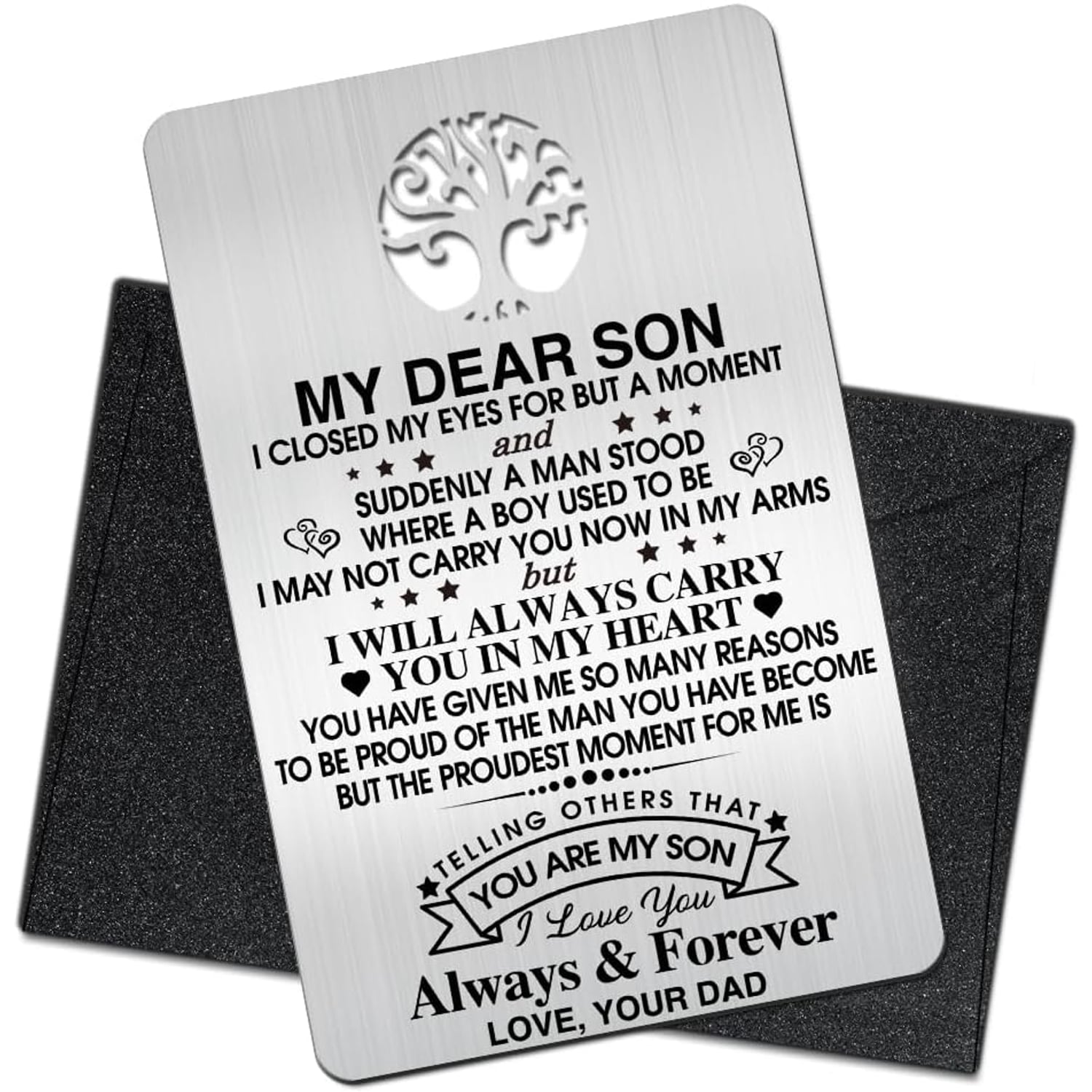 My Dear Son Engraved Wallet Card from Dad