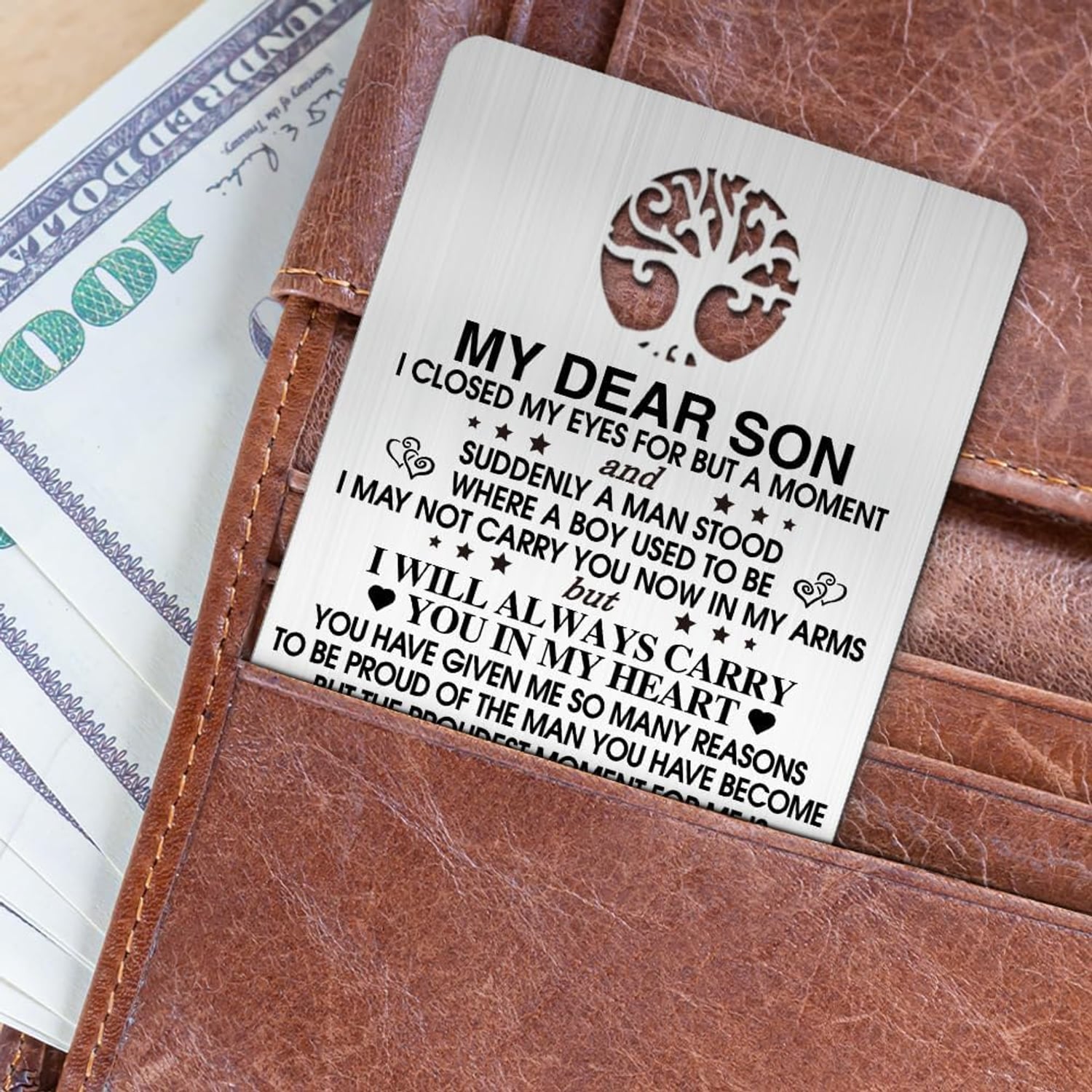 My Dear Son Engraved Wallet Card from Dad: image 4
