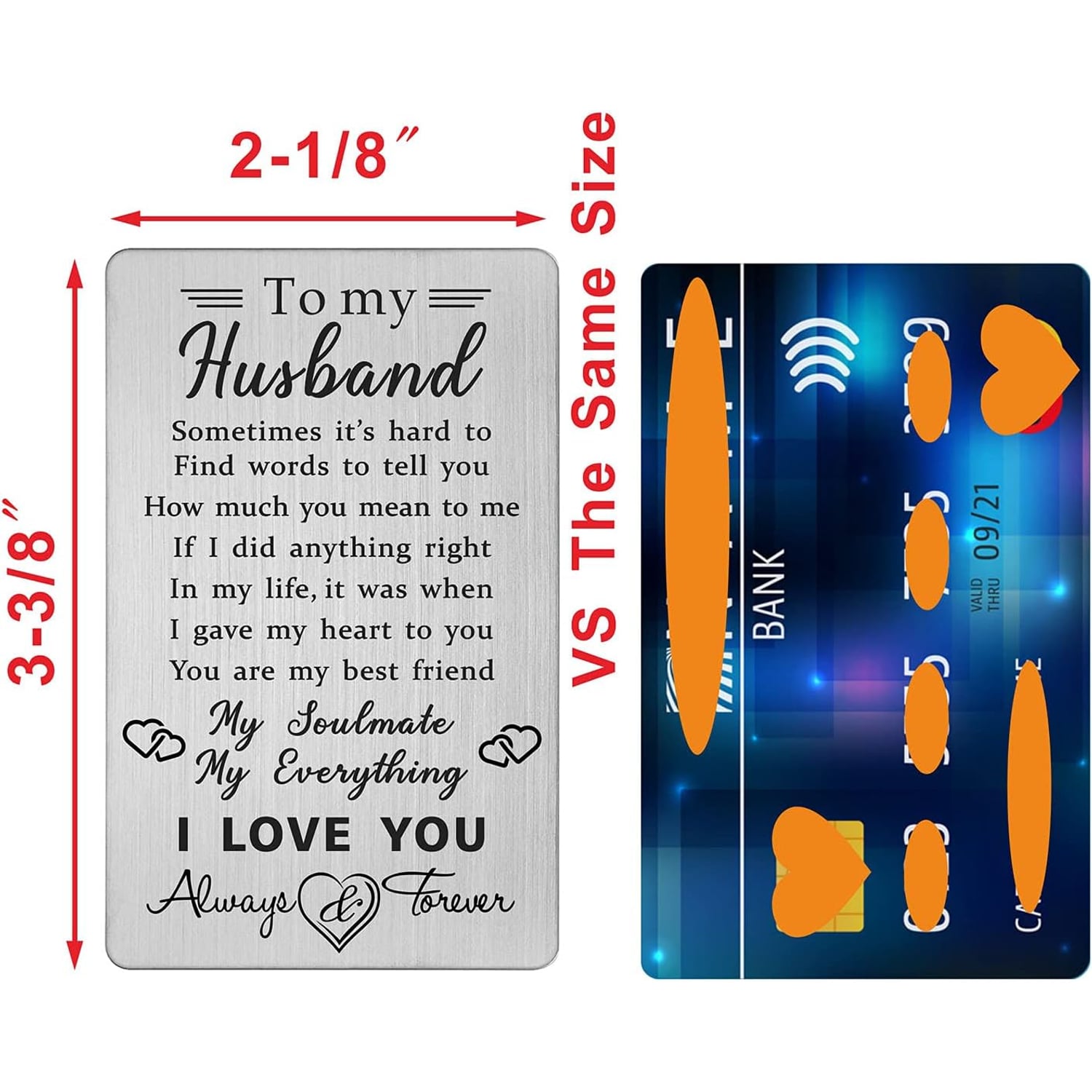 To My Husband Engraved Stainless Steel Wallet Card: image 2
