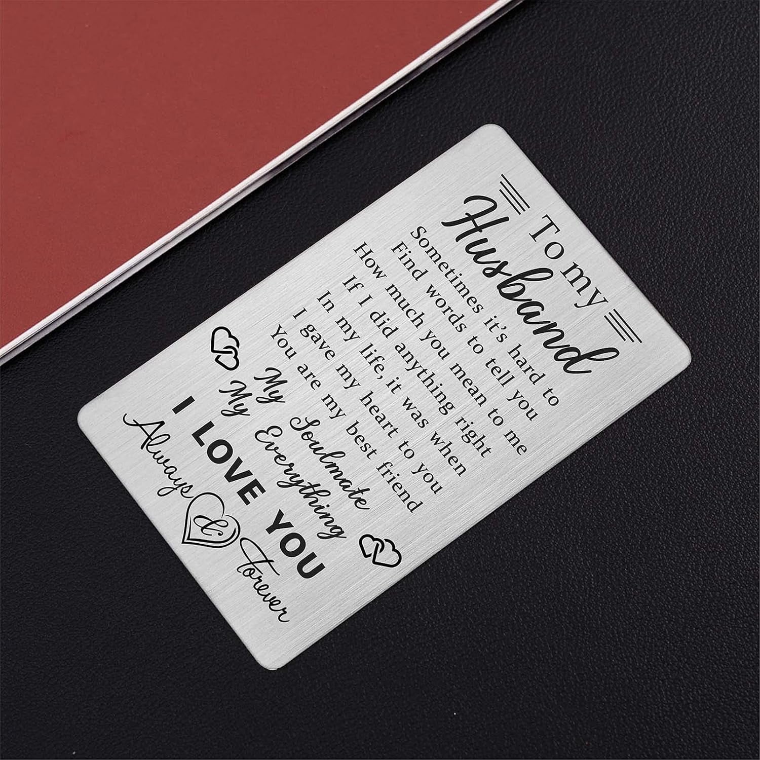 To My Husband Engraved Stainless Steel Wallet Card: image 3