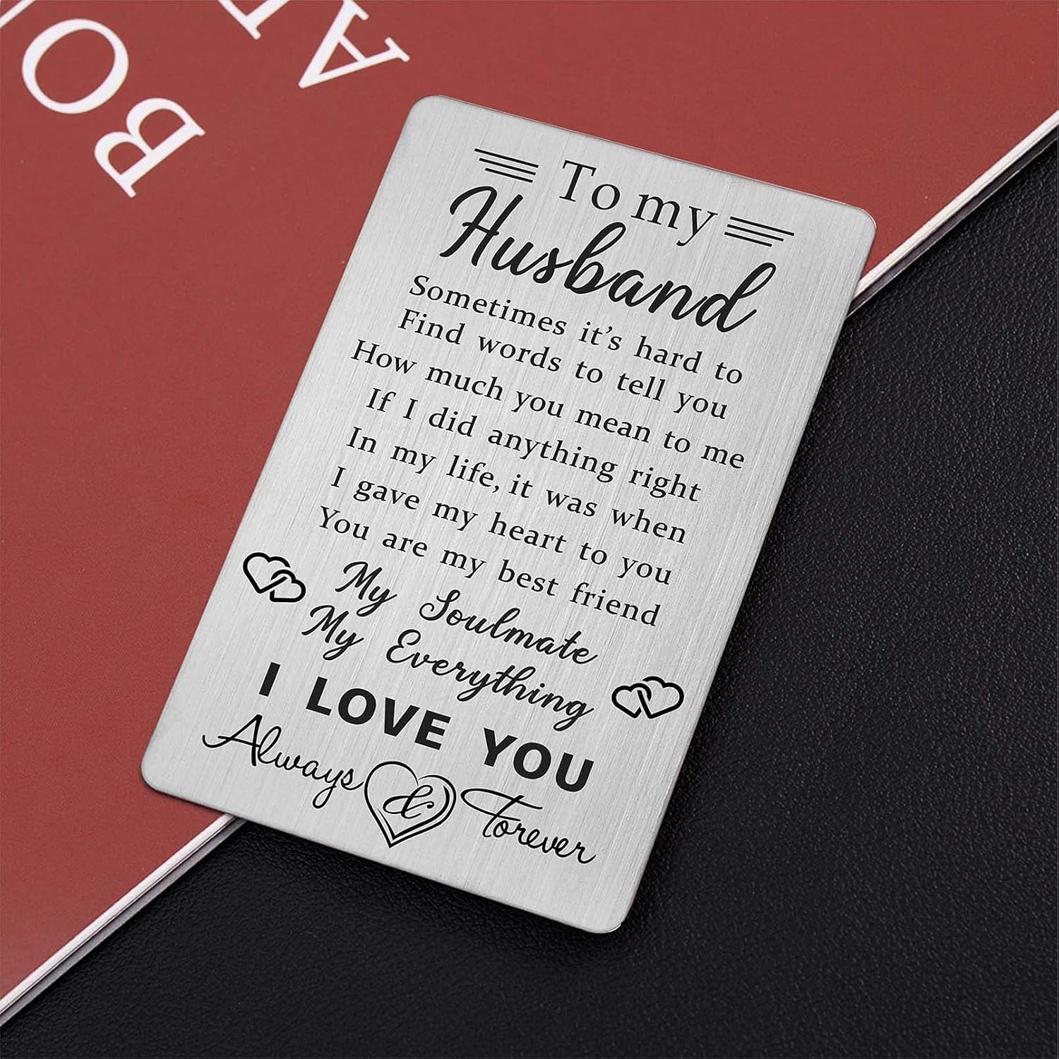 To My Husband Engraved Stainless Steel Wallet Card: image 4