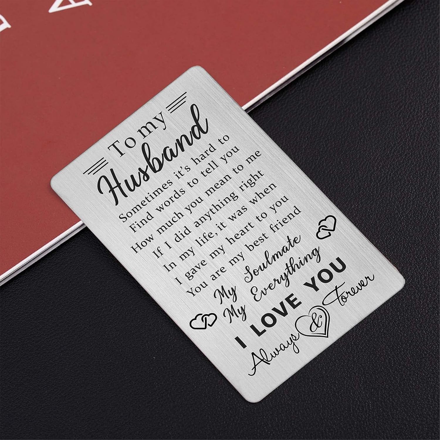 To My Husband Engraved Stainless Steel Wallet Card: image 5
