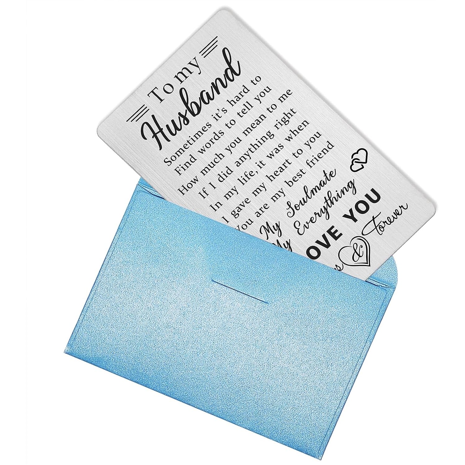To My Husband Engraved Stainless Steel Wallet Card: image 6